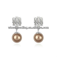 Fashion Pearl Real Platinum Plated Hanging Earrings 013071361